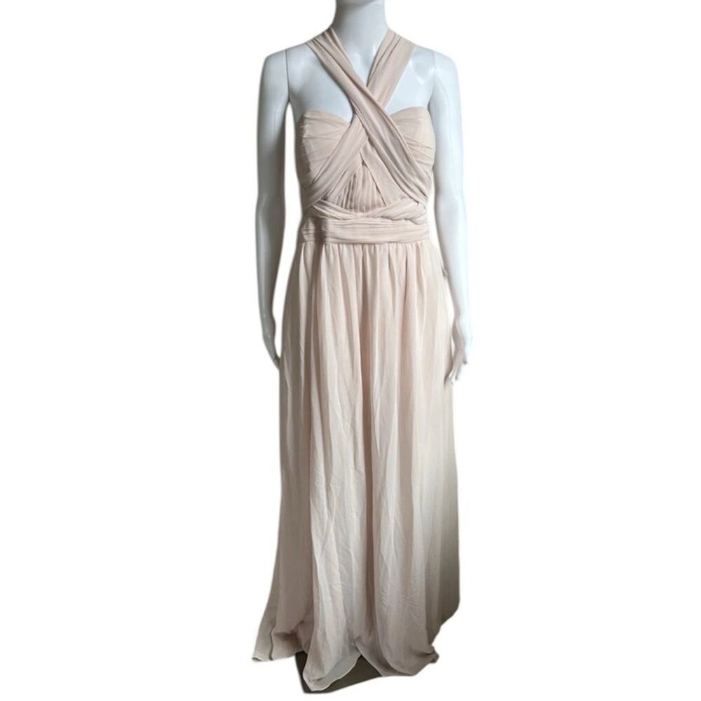 Birdy Grey Grace Convertible Bridesmaid Dress XL Pink Chiffon Maxi Formal NWT